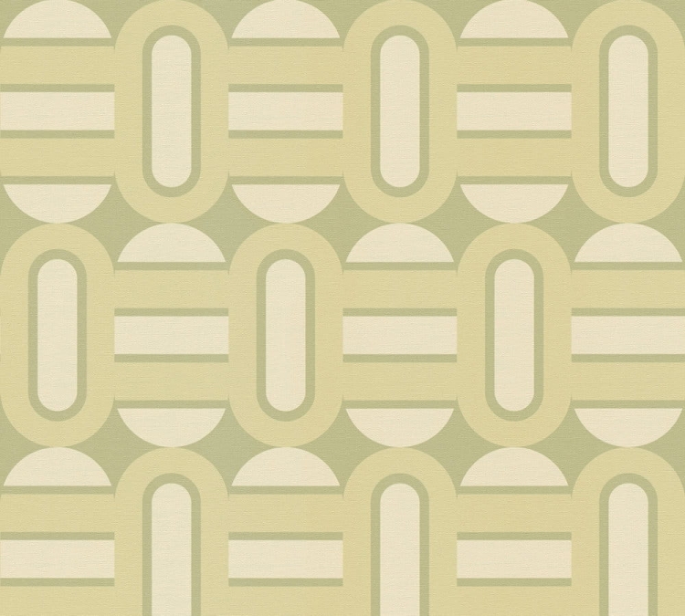 Retro Chic 39536-1 Tapeta ścienna AS Wzór geometryczny zielone jabłuszko