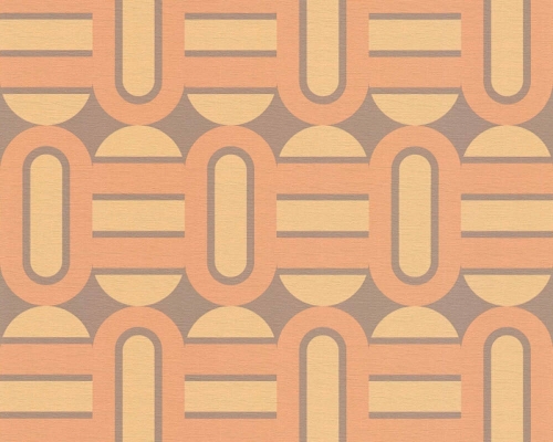 Retro Chic 39536-2 Tapeta ścienna AS Wzór geometryczny pomarańczowy