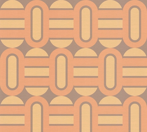 Retro Chic 39536-2 Tapeta ścienna AS Wzór geometryczny pomarańczowy