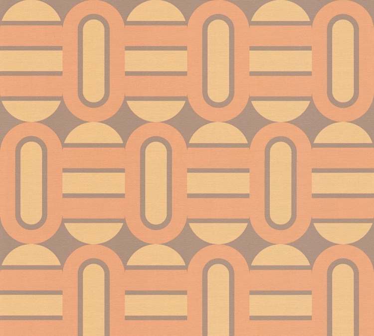 Retro Chic 39536-2 Tapeta ścienna AS Wzór geometryczny pomarańczowy