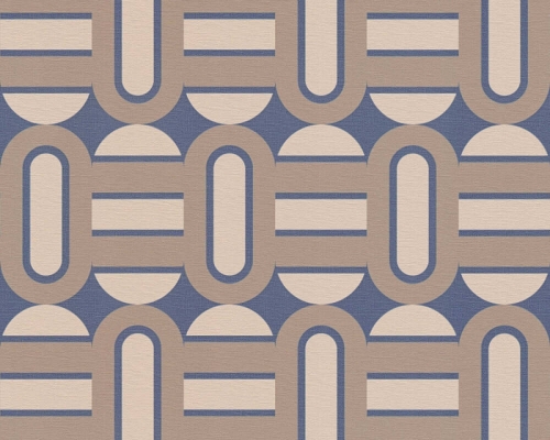 Retro Chic 39536-3 Tapeta ścienna AS Wzór geometryczny brązowy granatowy