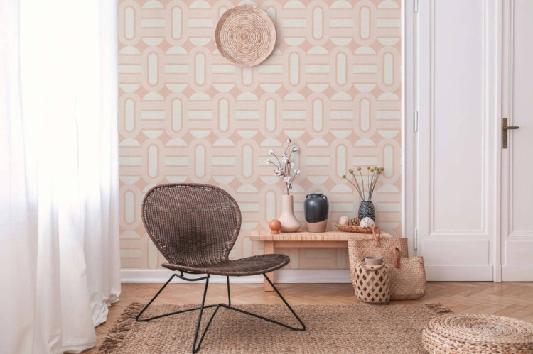 Retro Chic 39536-5 Tapeta ścienna AS Wzór geometryczny pomarańczowy
