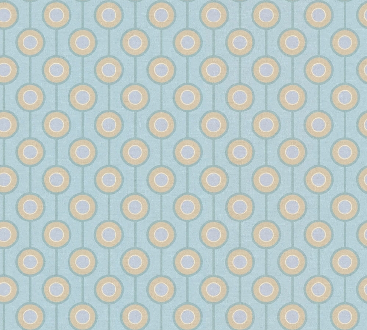 Retro Chic 39537-4 Tapeta ścienna AS Wzór geometryczny niebieski kółka