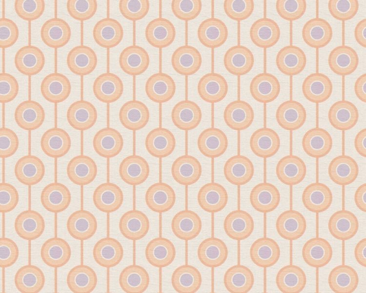 Retro Chic 39537-5 Tapeta ścienna AS Wzór geometryczny łososiowy koła