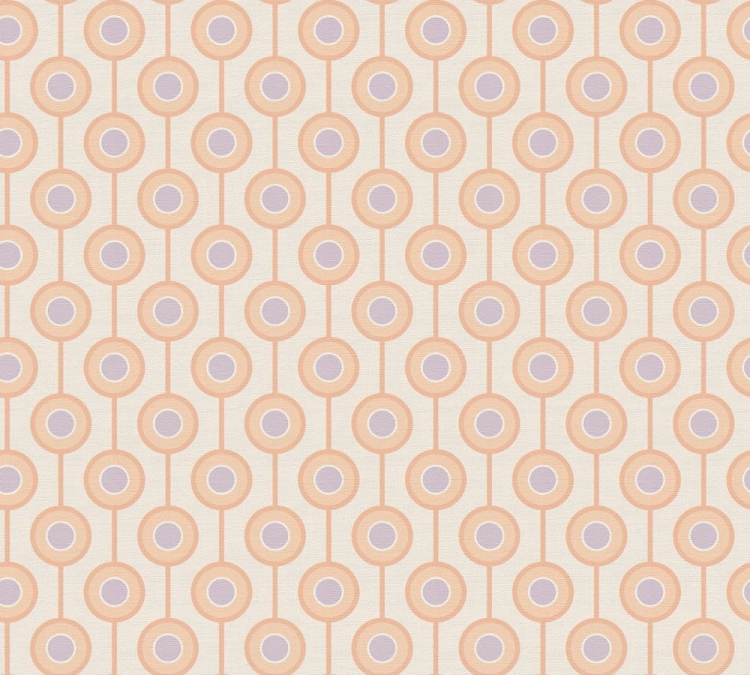 Retro Chic 39537-5 Tapeta ścienna AS Wzór geometryczny łososiowy koła