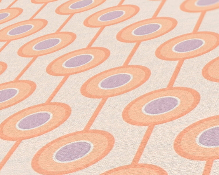 Retro Chic 39537-5 Tapeta ścienna AS Wzór geometryczny łososiowy koła