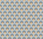 Retro Chic 39538-3 Tapeta ścienna AS niebiesko żółta łuska
