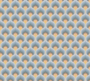 Retro Chic 39538-3 Tapeta ścienna AS niebiesko żółta łuska