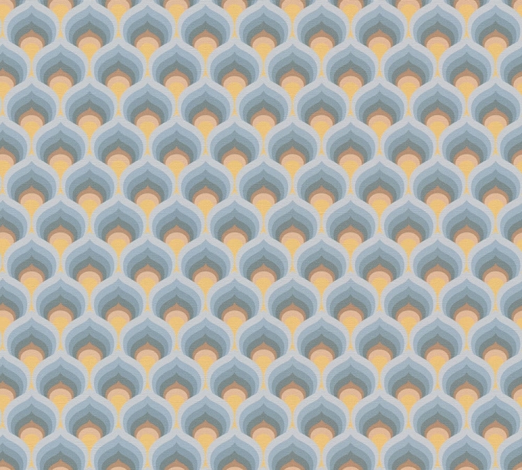 Retro Chic 39538-3 Tapeta ścienna AS niebiesko żółta łuska