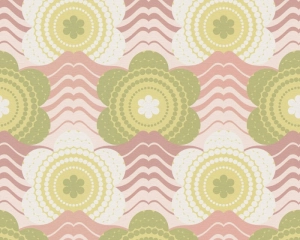 Retro Chic 39539-1 Tapeta ścienna AS Kwiatki zielono różowe