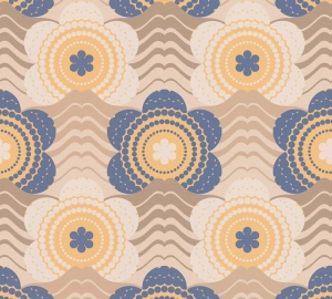 Retro Chic 39539-2 Tapeta ścienna AS Kwiatki niebiesko brązowe