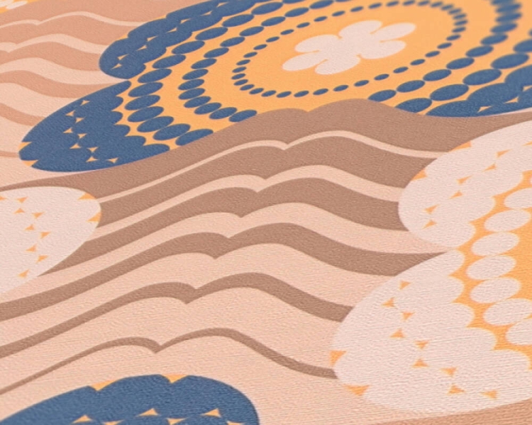 Retro Chic 39539-2 Tapeta ścienna AS Kwiatki niebiesko brązowe