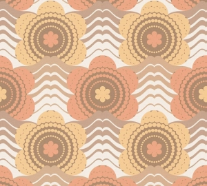 Retro Chic 39539-3 Tapeta ścienna AS Kwiatki ceglasto pomarańczowe
