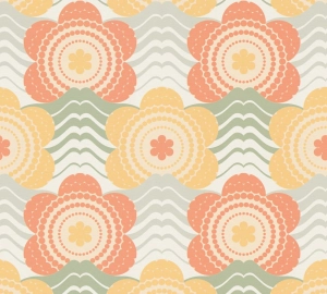 Retro Chic 39539-4 Tapeta ścienna AS Kwiatki pomarańczowe