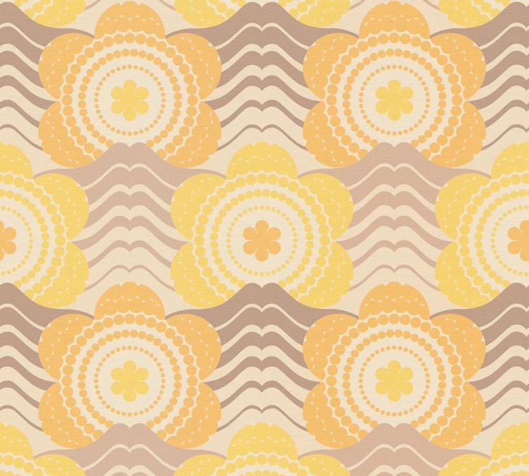 Retro Chic 39539-5 Tapeta ścienna AS Kwiatki pomarańczowe