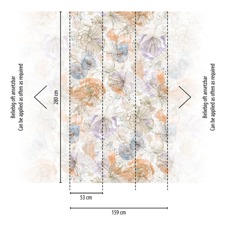 Aquarell Dreams 3969-42 Tapeta ścienna AS mural kwiaty