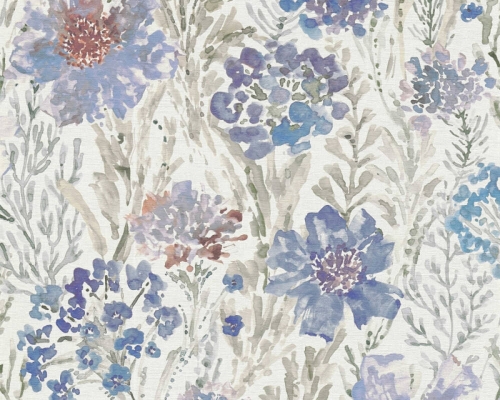 Aquarell Dreams 39695-3 Tapeta ścienna AS kwiaty niebieskie