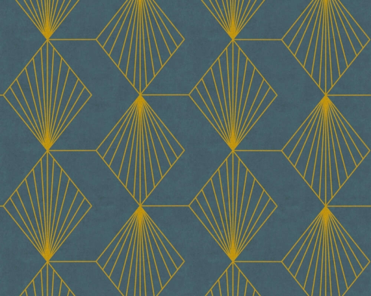French Affair 36156-1 Tapeta ścienna AS wzór geometryczny turkusowo złoty pop style