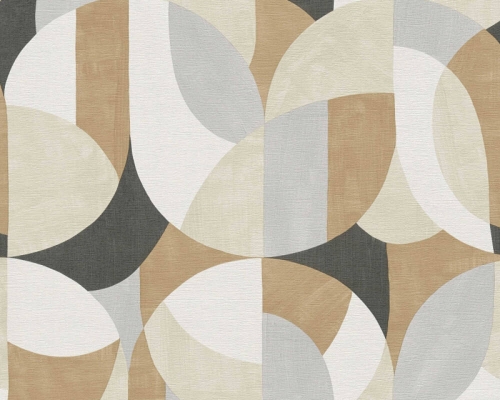 French Affair 39932-1 Tapeta ścienna AS wzór graficzny awangardowy retro pop style beżowo brązowo czarny