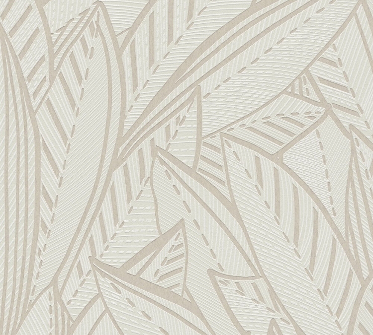 French Affair 39933-3 Tapeta ścienna AS wzór graficzny liście ecru białe krem