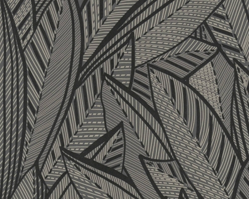 French Affair 39933-4 Tapeta ścienna AS wzór graficzny liście czarne złote