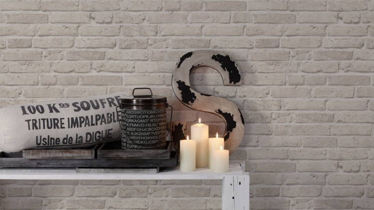 Tapeta AS 35581-3 Best of Wood'n Stone 2, okładzina na ścianę cegła beżowa 3D