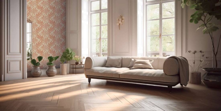 Jade 39501-3 Tapeta ścienna AS Liście beżowe bordowe