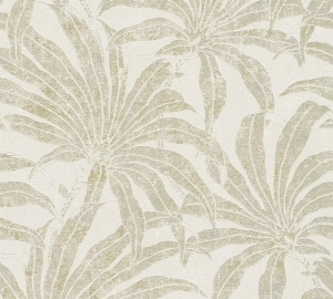 Jade 39501-5 Tapeta ścienna AS Liście palmy ecru złoty połysk