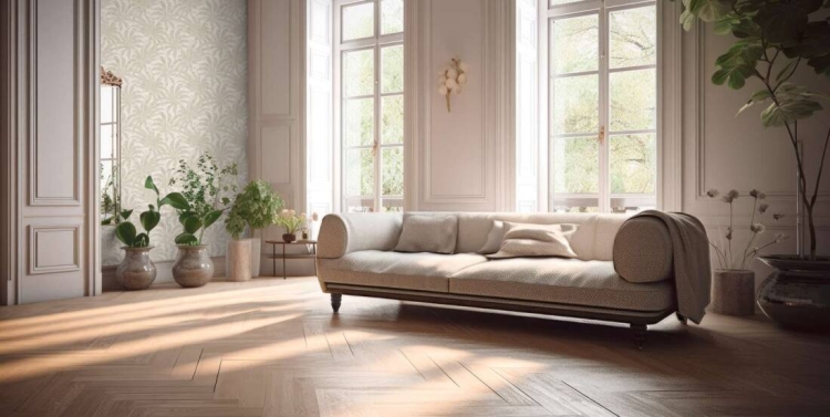 Jade 39501-5 Tapeta ścienna AS Liście palmy beżowe