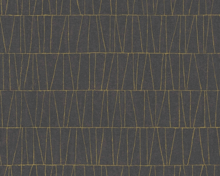 Jade 39506-3 Tapeta ścienna AS Wzór geometryczny czarno złoty