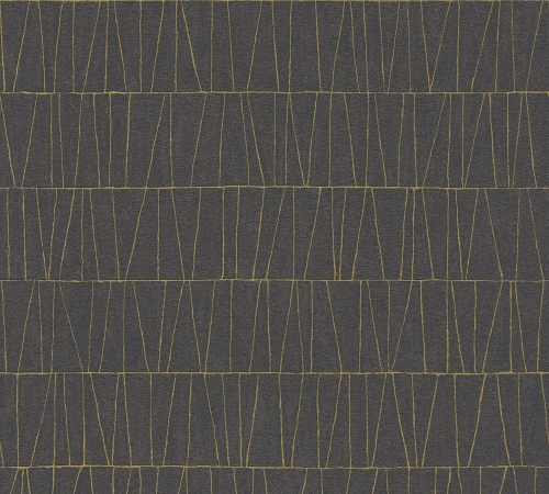 Jade 39506-3 Tapeta ścienna AS Wzór geometryczny czarno złoty