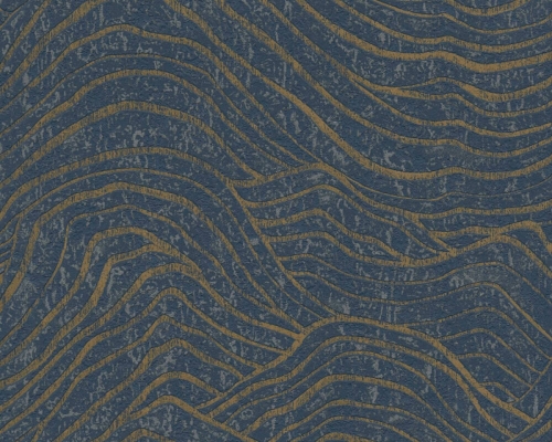 Jade 39507-4 Tapeta ścienna AS Wzór geometryczny fale granatowy złoty