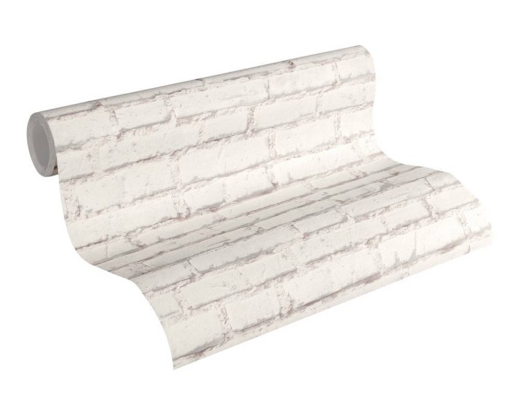 Elements 31943-1 Tapeta ścienna AS, tapeta na flizelinie w białą cegłę 3D do pokoju, jadalni, przedpokoju