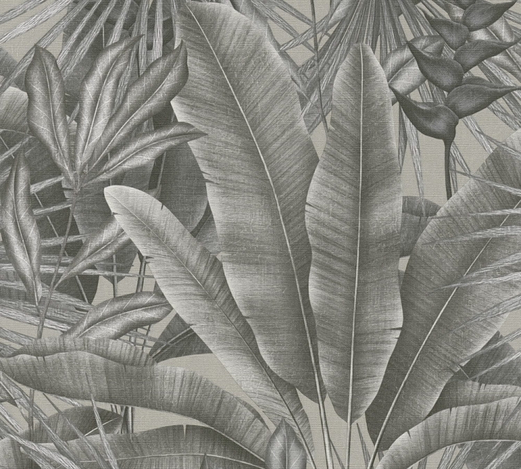 Stories of Life 39647-3 Tapeta ścienna AS Liście kwiaty szare