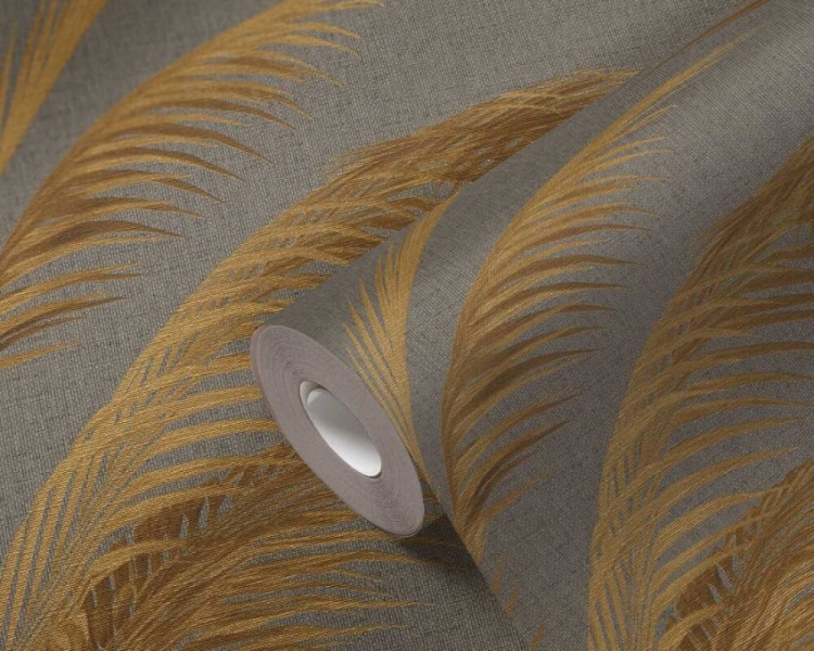 Michalsky 5 39980-4 Tapeta ścienna AS Liście palmy szaro złote