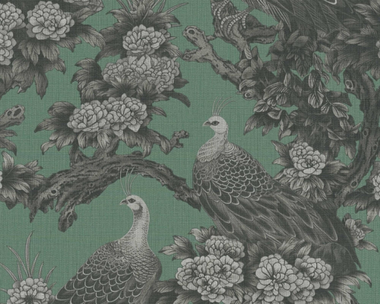 Michalsky 5 39982-2 Tapeta ścienna AS Ptaki na drzewie zielono czarne