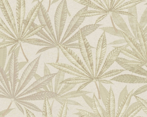 Michalsky 5 39984-3 Tapeta ścienna AS Liście palmy beżowe