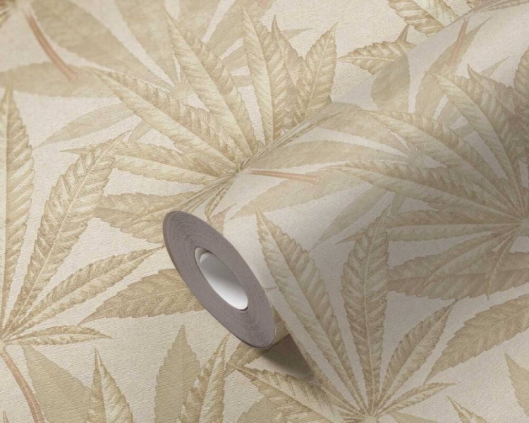 Michalsky 5 39984-3 Tapeta ścienna AS Liście palmy beżowe