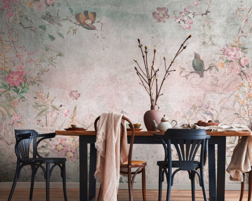 The Wall 3 39920-1 Tapeta ścienna AS Graffiti kwiaty ptaszki