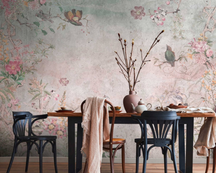 The Wall 3 39920-1 Tapeta ścienna AS Graffiti kwiaty ptaszki