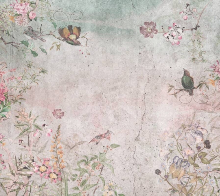 The Wall 3 39920-1 Tapeta ścienna AS Graffiti kwiaty ptaszki