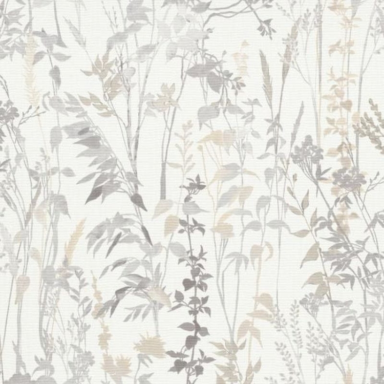 Tapeta ścienna na flizelinie trawy liście beżowa szara 10258-14