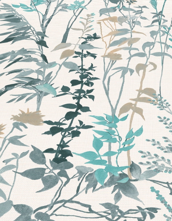 Tapeta ścienna trawy liście turkusowa beżowa 10258-18