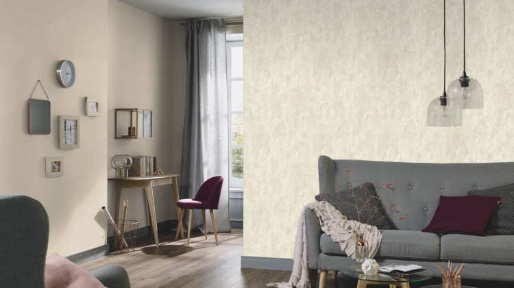 Tapeta ścienna na flizelinie jasny beż beton tynk 10273-02