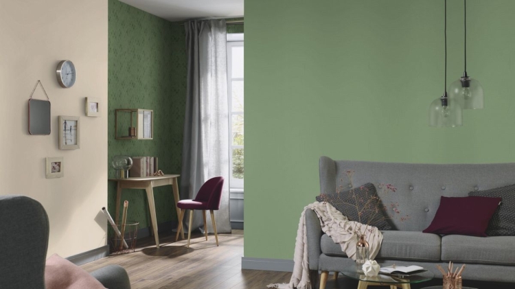 Tapeta ścienna na flizelinie zielona tło struktura worka 10262-07