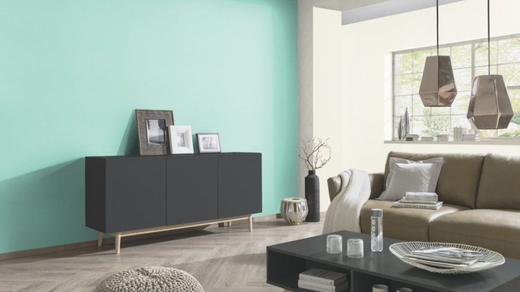 Tapeta ścienna na flizelinie turkusowa tło struktura worka 10262-18