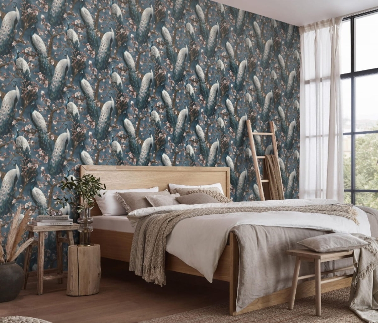 Tapeta ścienna na flizelinie pawie niebieska 10414-08 Erismann Play of Light