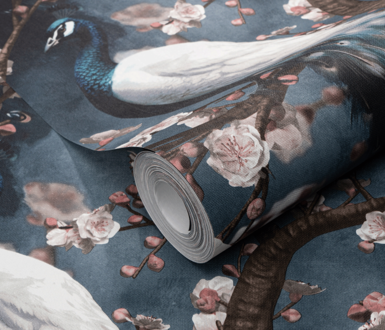 Tapeta ścienna na flizelinie pawie niebieska 10414-08 Erismann Play of Light