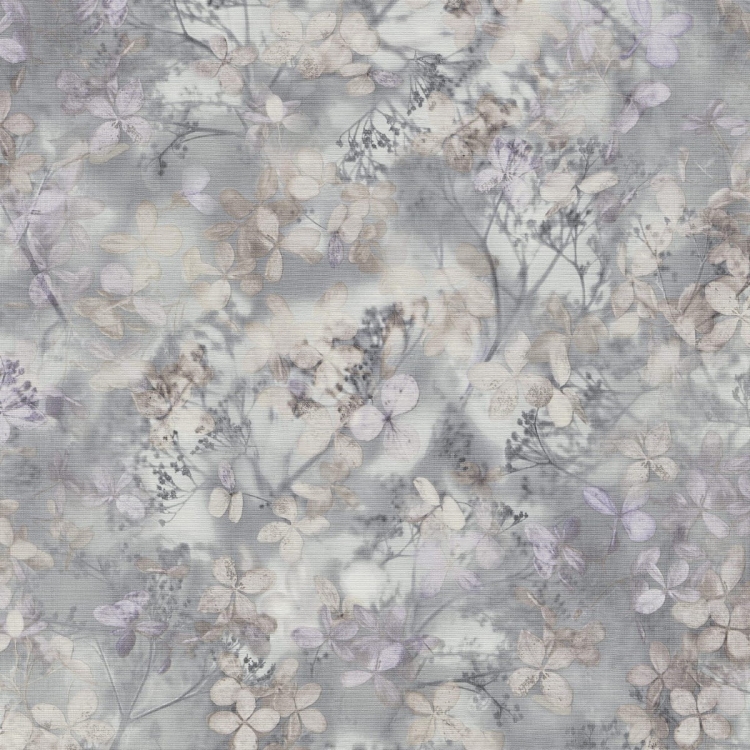 Tapeta ścienna na flizelinie kwiatki listki 3D 10415-31 szaro niebieska
