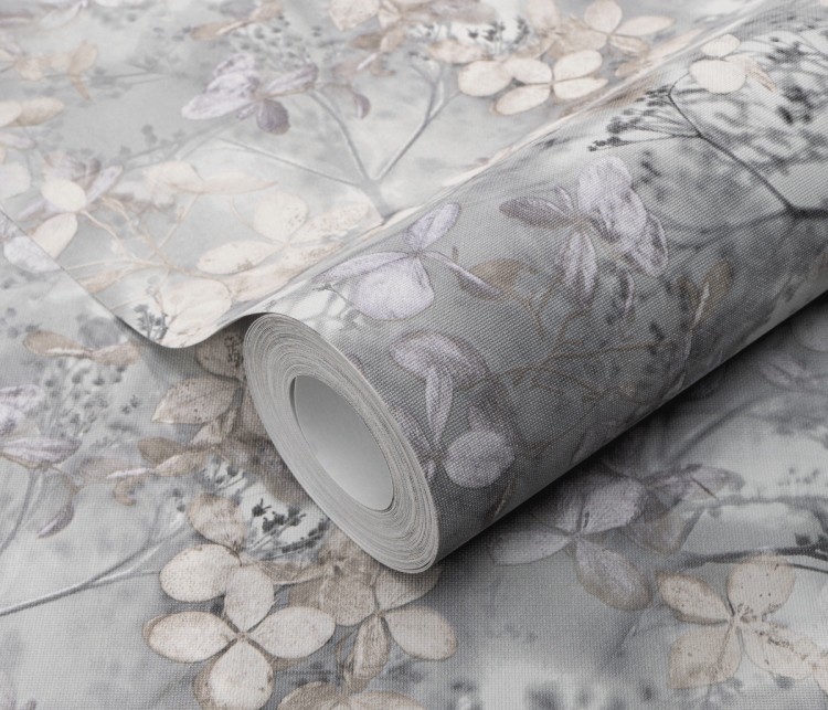 Tapeta ścienna na flizelinie szara listki 3D 10415-31